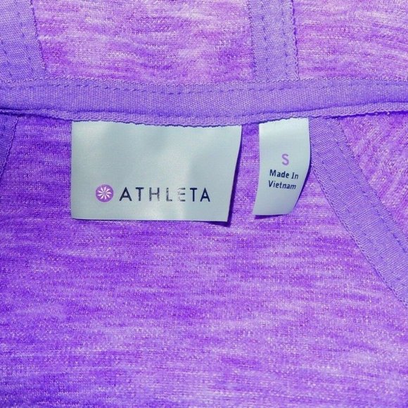 Athleta Hoodie Small Jacket Coat Purple Space Dye Full Zip Athletic Activewear - Picture 5 of 7